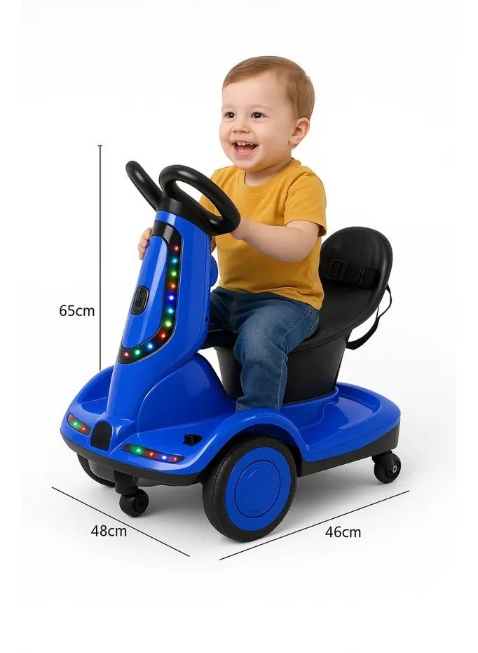 ريكسا سكوتر كهربائي للأطفال بأربع عجلات - محركان، أضواء LED وموسيقى، قابل لإعادة الشحن بجهد 6 فولت - Image 1