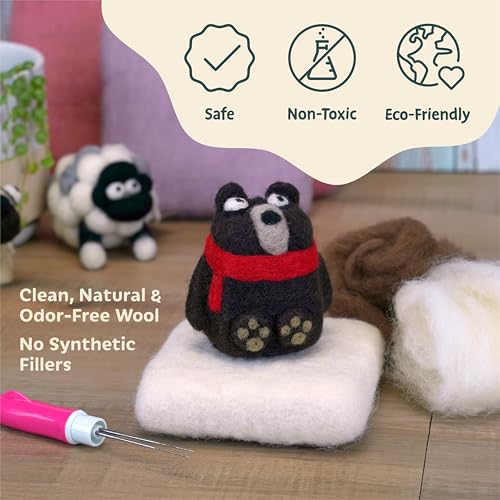 Woolbuddy Wool Roving Kit – 24 Assorted Corriedale Colors with Felting Guide – Premium Corriedale Wool for Needle & Wet Felting, Holiday Crafts & Handmade Gifts – Natural Eco Wool Refill Set - Image 5