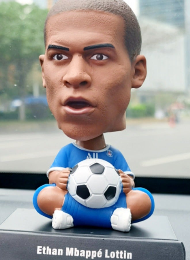 EBMINI Creative Q-version Football Star Figurine Car Ornament 