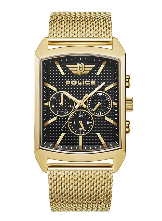 بوليس Mens Saleve Stainless Steel Chronograph Wrist Watch PEWJK2204807 34mm Gold Plated
