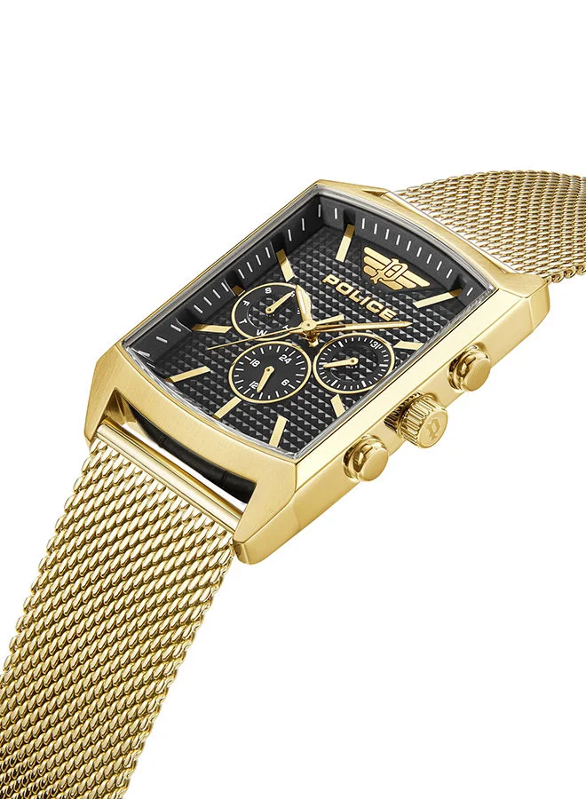 بوليس Mens Saleve Stainless Steel Chronograph Wrist Watch PEWJK2204807 34mm Gold Plated