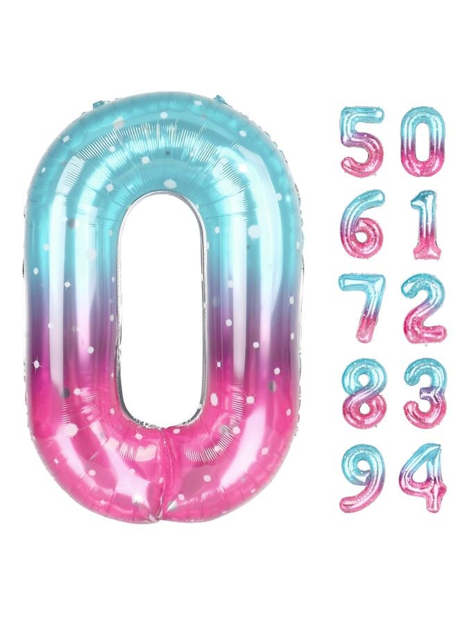 LAMAY 40 Inch  Foil Number Balloon, Large Mylar Numbers for Birthday Anniversary Retirement Party Decorations (0, 10, 20, 30, 40, 50, 60, 100), Helium Free - Image 1