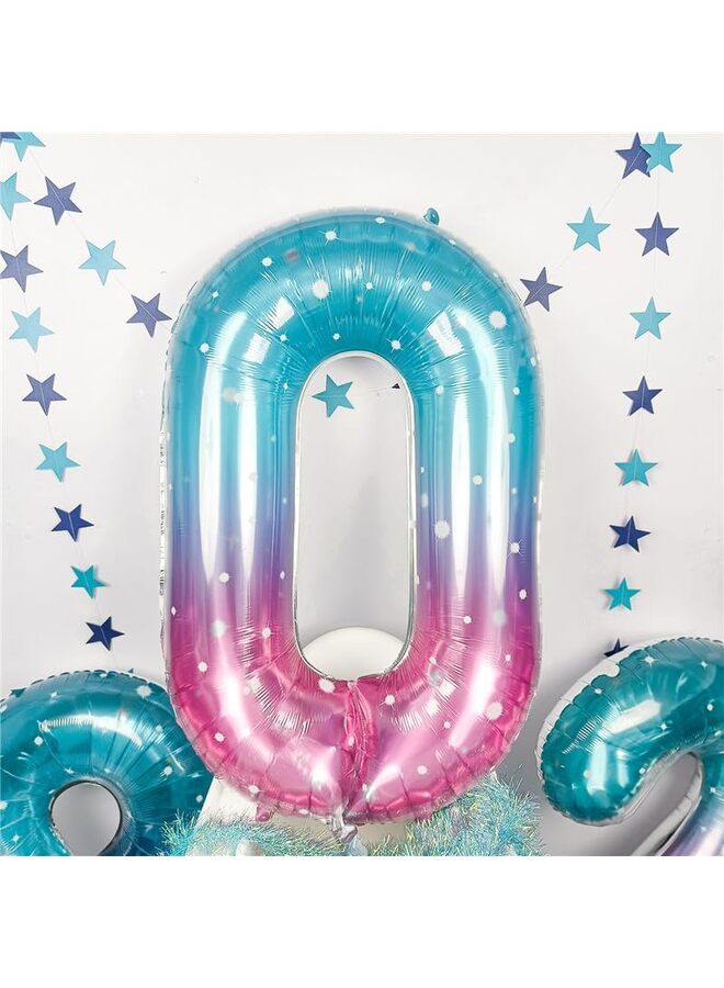 LAMAY 40 Inch  Foil Number Balloon, Large Mylar Numbers for Birthday Anniversary Retirement Party Decorations (0, 10, 20, 30, 40, 50, 60, 100), Helium Free - Image 4