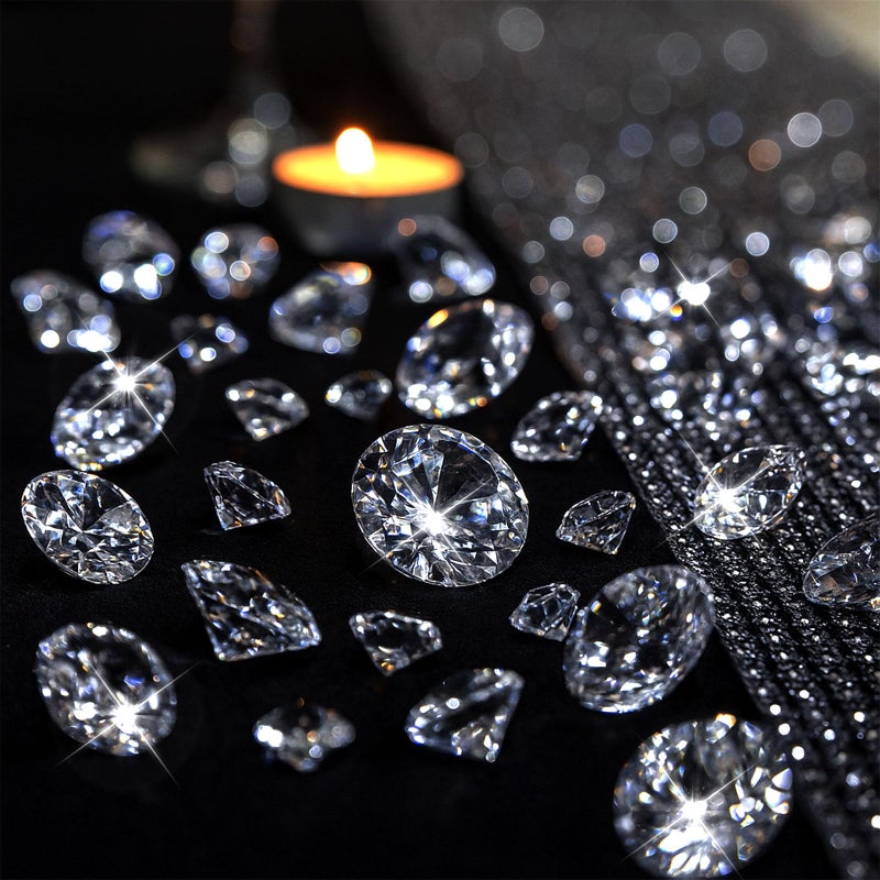 DomeStar 1000PCS Diamond Decorations Clear Fake Diamonds Vase Fillers Acrylic Crystal Gems for Wedding Table Scatters Party Decor02412inch - Image 2