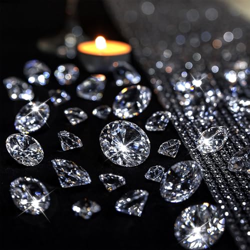 DomeStar 1000PCS Diamond Decorations Clear Fake Diamonds Vase Fillers Acrylic Crystal Gems for Wedding Table Scatters Party Decor02412inch - Image 1