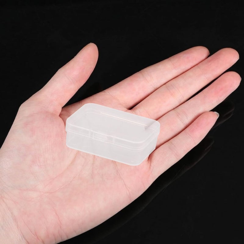 Rumyve 6Pcs Clear Plastic Storage Boxes with Lids - Mini Rectangular Containers for Beads, Business Cards, Pills, and Small Items(6.5 * 4.5 * 2 cm) - Image 4