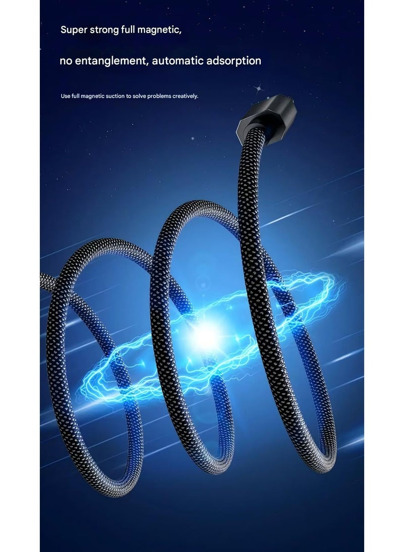 Super strong magnetic USB/type-c, 65W fast charging, magnetic weaving, portable storage, efficient office with a transmission rate of up to 480m. - Image 2