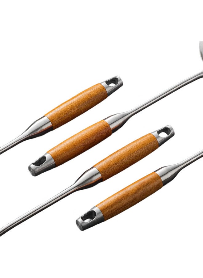 Bayco 304 Stainless Steel Soup Ladle, Large Size, Heat-Resistant, Wooden Handle, For Soup Pot, Hot Pot, Iron Pot, Cooking, Porridge Ladle, Bc7807 - Image 1