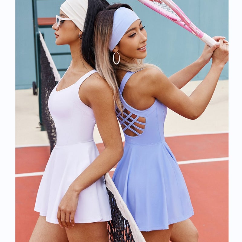 Generic New Two-in-One Tennis Skirt Shorts daylight blue - Image 3