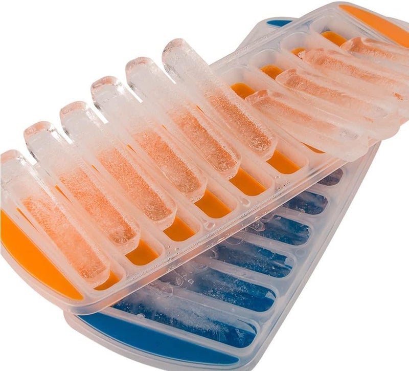 faas Water Bottle Ice Cube Trays Pop-Out Silicone Make 30 Frozen Cylinder Sticks Pack of 2 (Multicolor) - Image 5