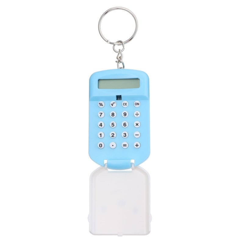 2Pcs Mini Pocket Calculator Cute Blue Cartoon Design Portable for Students School Office - Image 2