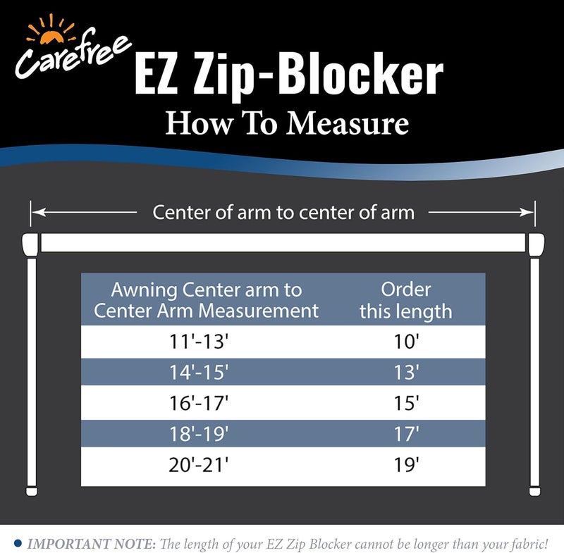 Carefree 15' x 7' Drop RV Awning EZ ZipBlocker - Image 5