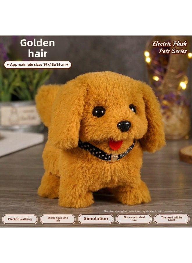 Generic - Electronic Pet Toy Dog Cat Interactive Intelligent Robot Pets Smart Puppy Kitten Playmate Automatic Feeder-Color:Golden Retriever-Specifications:opp Bag - Image 1