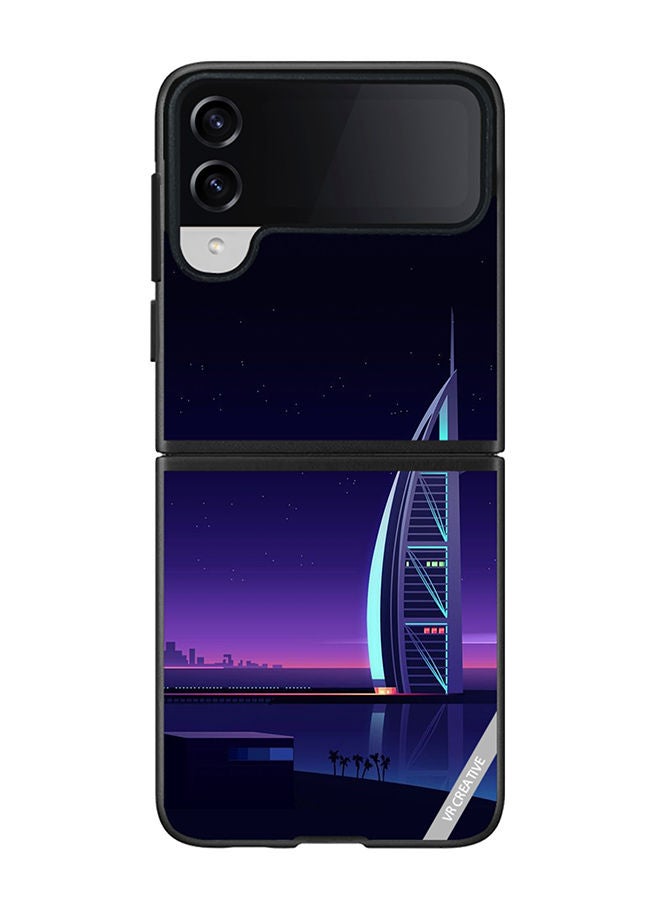 VR CREATIVE Protective Case Cover For Samsung Galaxy Z Flip4 Burj Al Arab Design Multicolour - Image 1