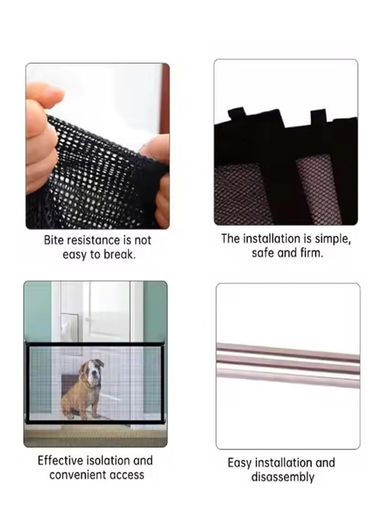 RATSAW Dog Safety Gate Baby Door Pet Safety Net Fence Mesh Magic Door Provides A Safe Shell For Pets Or Infants To Play And Rest Used For Stairs Doorways Easy To Install Child Safety Doors  - Image 5