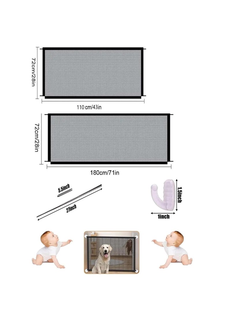 RATSAW Dog Safety Gate Baby Door Pet Safety Net Fence Mesh Magic Door Provides A Safe Shell For Pets Or Infants To Play And Rest Used For Stairs Doorways Easy To Install Child Safety Doors  - Image 3