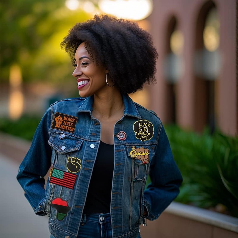 Cute-Patch Kamala Harris Black Queen Patch, Queen Fist Up Black Lives Matter Iron on Patch BLM, Feminism Patch - Image 4