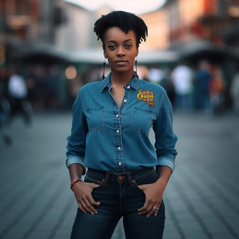 Cute-Patch Kamala Harris Black Queen Patch, Queen Fist Up Black Lives Matter Iron on Patch BLM, Feminism Patch - Image 3