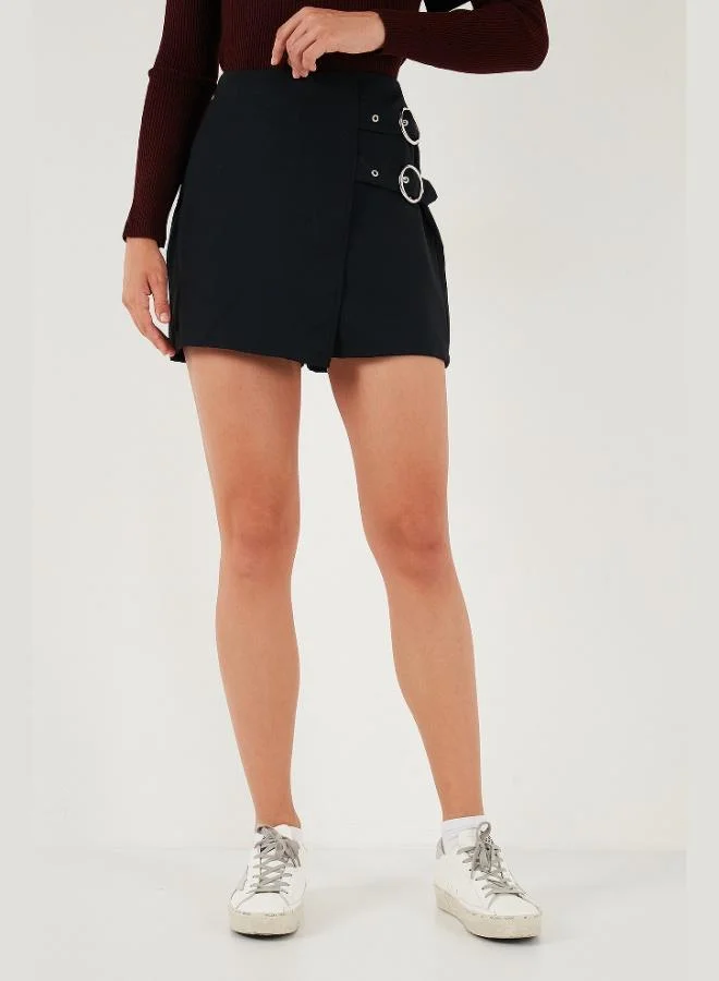 Lela Lela Comfort Fit Belt Detailed Mini Length Shorts Skirt Women's SHORTS SKIRT 611SR0081