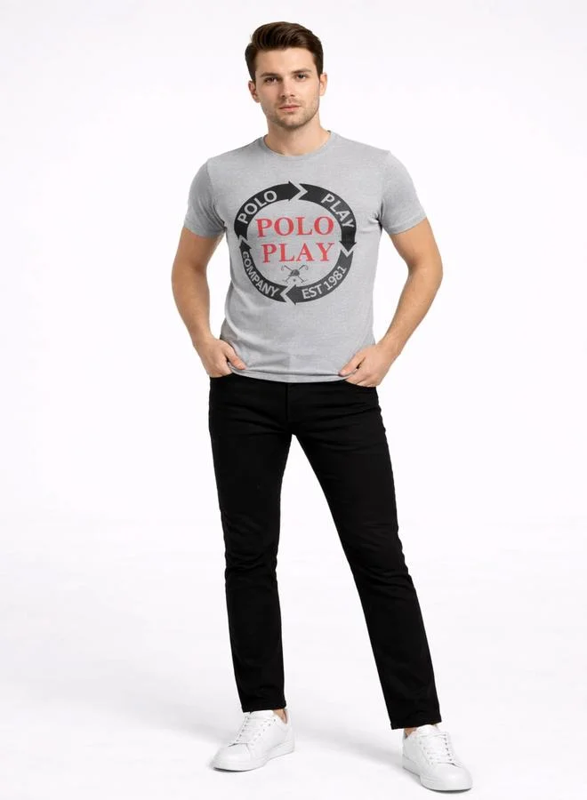 Polo Play Men Graphic Logo Crew Neck T-Shirt