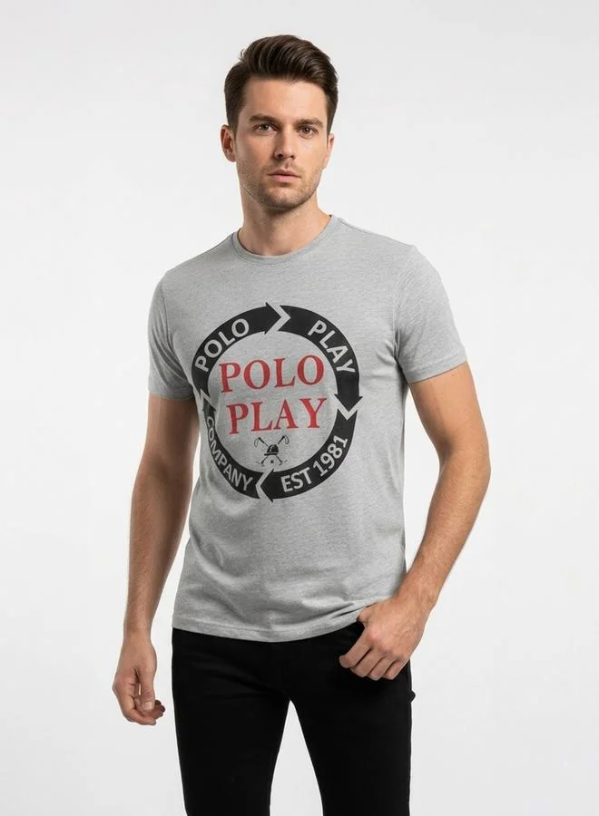 Polo Play Men Graphic Logo Crew Neck T-Shirt
