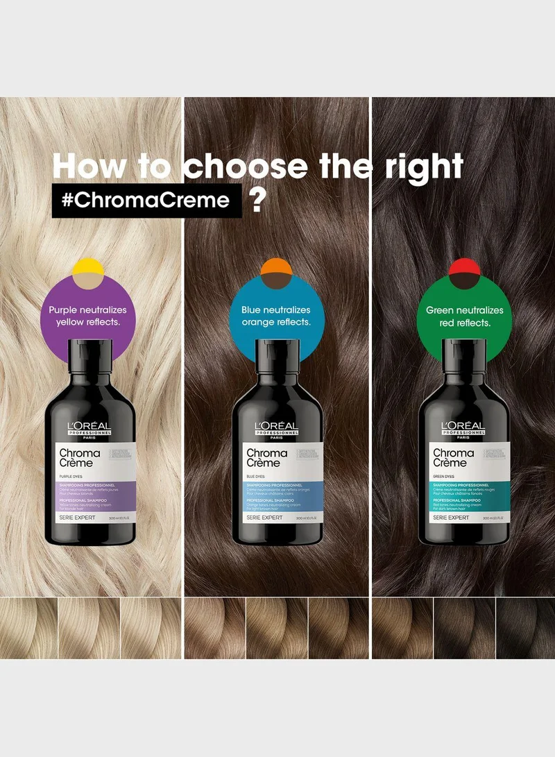 L'Oréal Professionnel Chroma CrÃ¨me Purple Pigmented Shampoo | For Neutralizing Blonde Hair | 300 Ml | Serie Expert