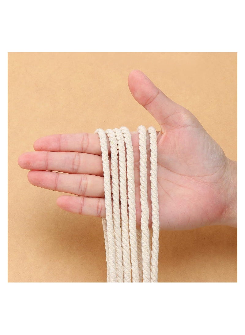 Y&D Cotton Macrame Cord 3 Strands Cords Colored Rope Craft Twisted for DIY Crafts Knitting Plant Hangers Wedding Décor 5mm x 109Yards - Image 5