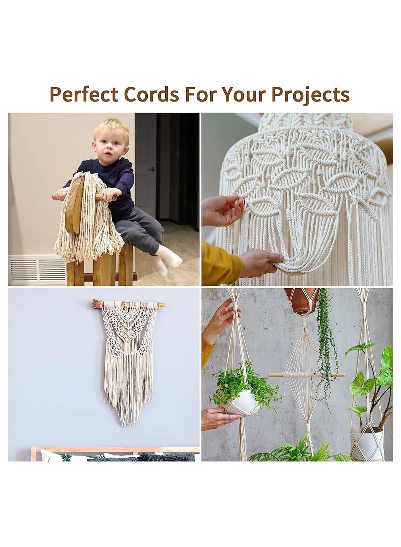 Y&D Cotton Macrame Cord 3 Strands Cords Colored Rope Craft Twisted for DIY Crafts Knitting Plant Hangers Wedding Décor 5mm x 109Yards - Image 2