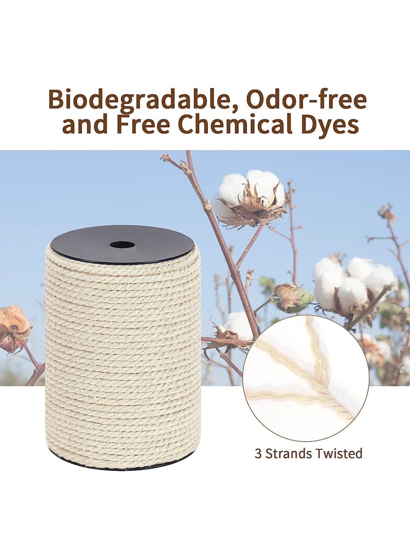 Y&D Cotton Macrame Cord 3 Strands Cords Colored Rope Craft Twisted for DIY Crafts Knitting Plant Hangers Wedding Décor 5mm x 109Yards - Image 3