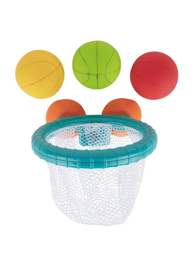 Edushape طقم ألعاب الحمام لكرة السلة من إديوشيب - 3 كرات ملونة وشبكة قادرة على التقاط الكرات، لعبة رمي في حوض الاستحمام مع كوب شفط قوي - Image 2