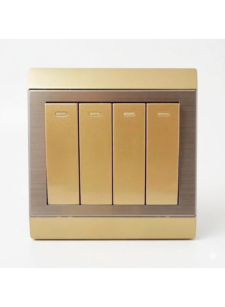 4 Gang Light Switch Gold - Image 1