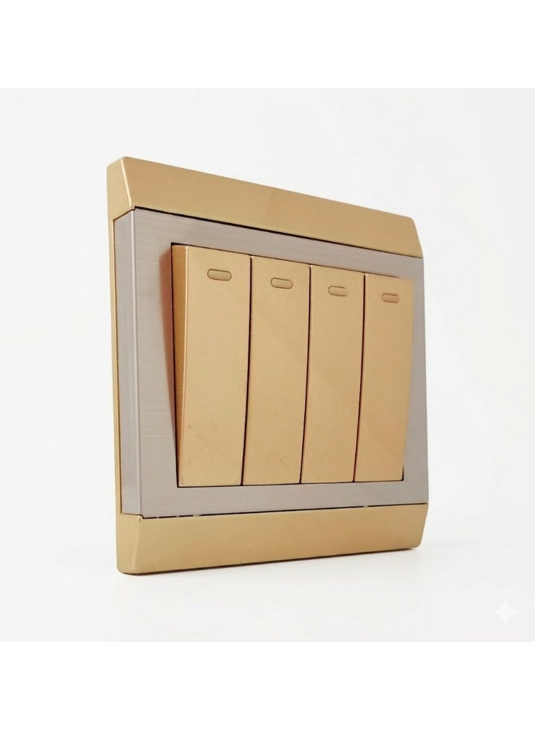 4 Gang Light Switch Gold - Image 2