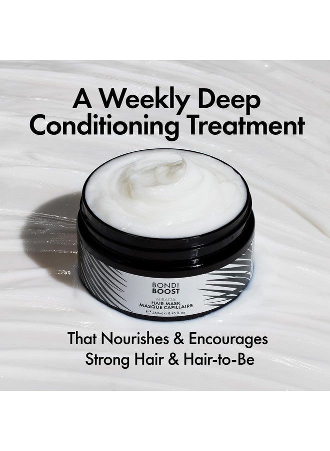 بوندي بوست قناع ميراكل قناع بلسم عميق بوزن 8.45 أونصة سائلة لأنواع الشعر الخفيف، يعزز إصلاح الشعر الأكثر سمكًا وصحة، الشعر الجاف التالف، نباتي + لم يتم الإساءة إلى الحيوانات في تصنيعه في أستراليا - Image 3