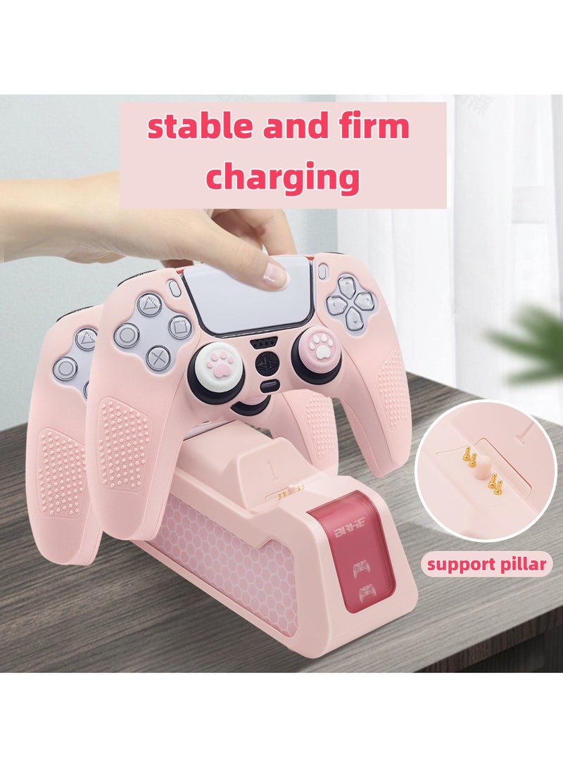 Exceed PS5 Controller Charging Station Pink| PS5 Controller Charger for PlayStation 5 DualSense Controller | USB Type C PS5 Charger Stand with LED Indicator - Image 3