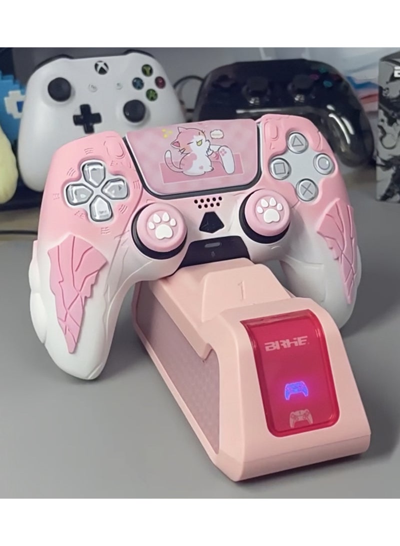 Exceed PS5 Controller Charging Station Pink| PS5 Controller Charger for PlayStation 5 DualSense Controller | USB Type C PS5 Charger Stand with LED Indicator - Image 4