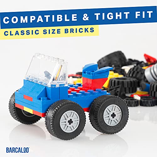 Barcaloo 144 Piece Wheels and Axles Sets Building Bricks Car Parts and Pieces Kit Car Building Set with Wheels Axles Windshields - Image 5