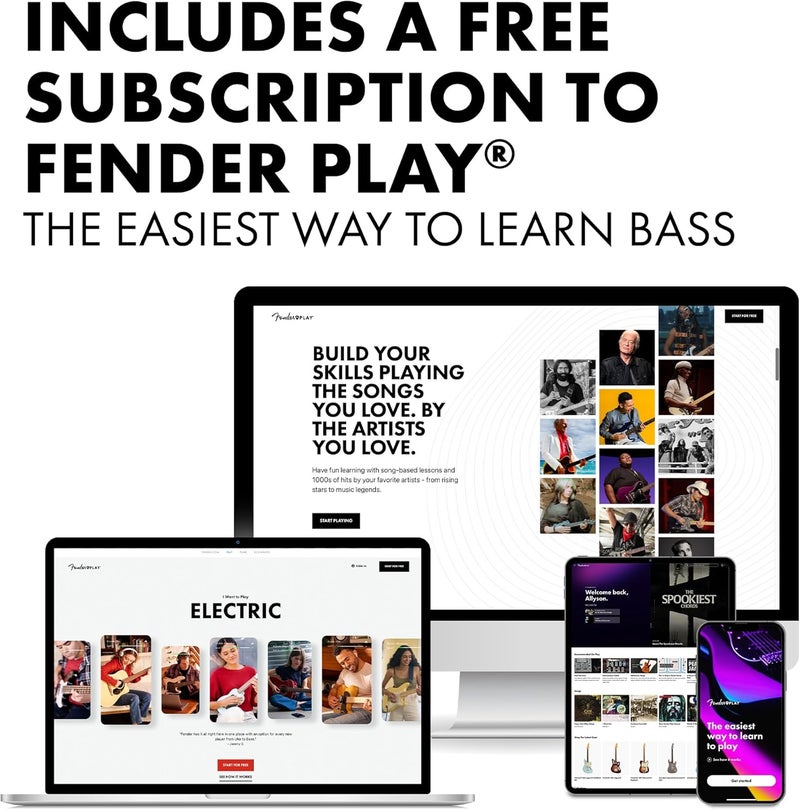 FENDER Fender Squier Debut Series Precision Bass Guitar Beginner Guitar with 2Year Warranty Includes Free Lessons Black with Matte Finish  - Image 5