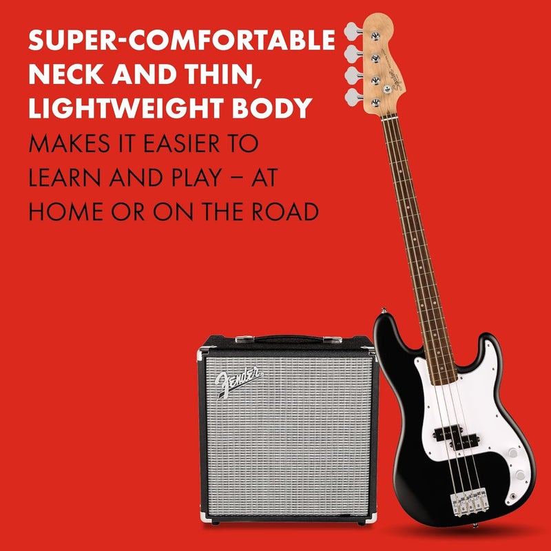 FENDER Fender Squier Debut Series Precision Bass Guitar Beginner Guitar with 2Year Warranty Includes Free Lessons Black with Matte Finish  - Image 3