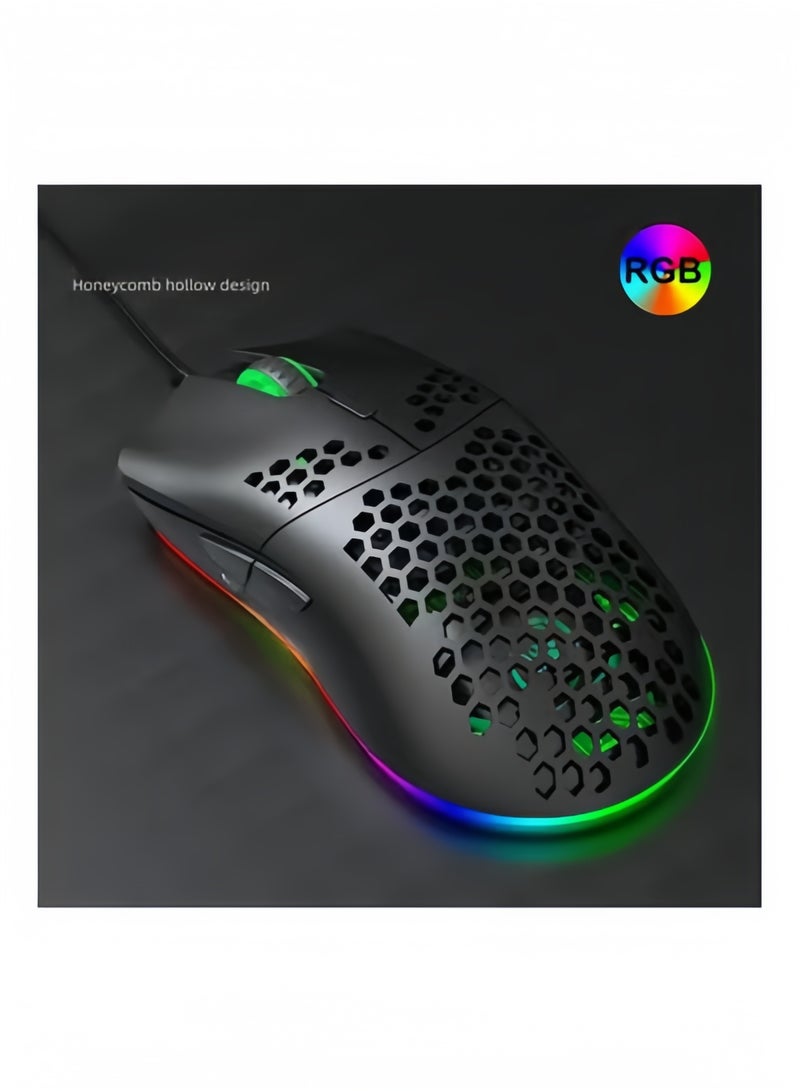Halamodo Lightweight Honeycomb Wired Gaming Mouse with RGB Backlight, 6 Programmable Buttons, High-Precision Sensor, and Ergonomic Design for PC Gamers and Esports - Image 5
