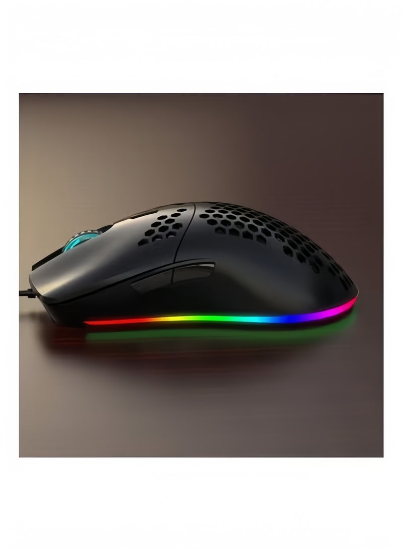 Halamodo Lightweight Honeycomb Wired Gaming Mouse with RGB Backlight, 6 Programmable Buttons, High-Precision Sensor, and Ergonomic Design for PC Gamers and Esports - Image 3