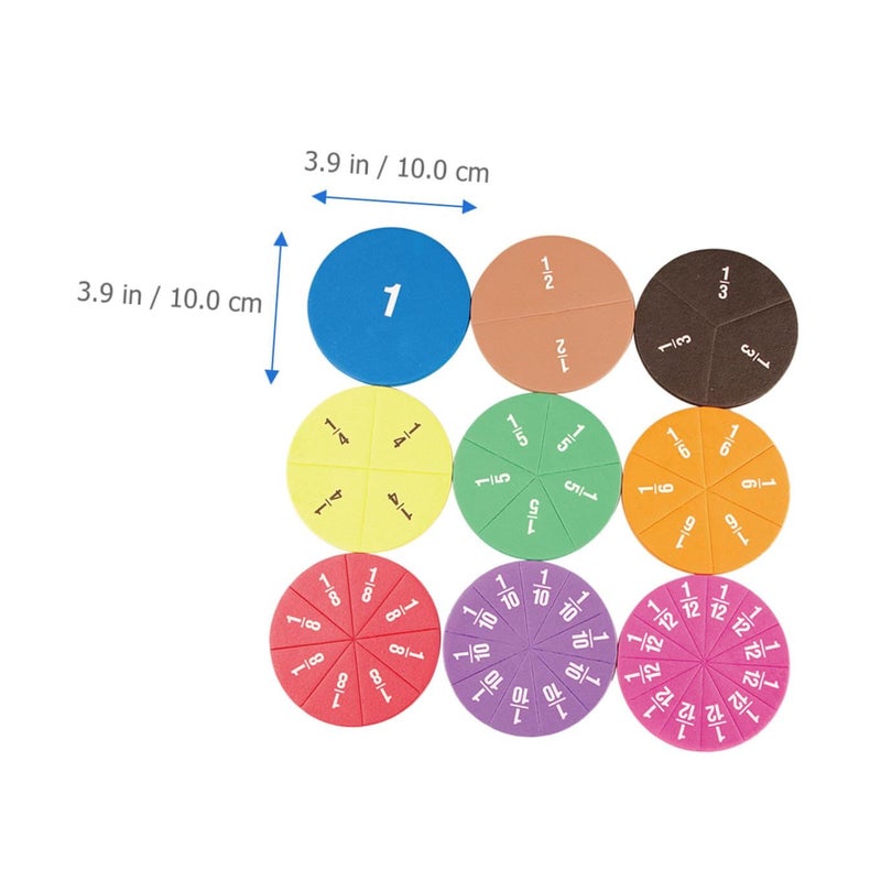 2 Sets Math Fraction Circles Manipulative Teaching Tool Educational Coded For Easy Understanding Elementary Classroom Activity - Image 3