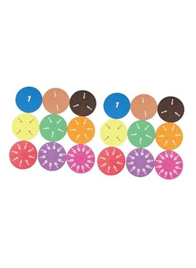 2 Sets Math Fraction Circles Manipulative Teaching Tool Educational Coded For Easy Understanding Elementary Classroom Activity - Image 1