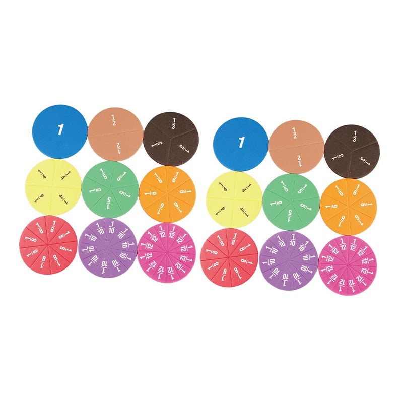 2 Sets Math Fraction Circles Manipulative Teaching Tool Educational Coded For Easy Understanding Elementary Classroom Activity - Image 2