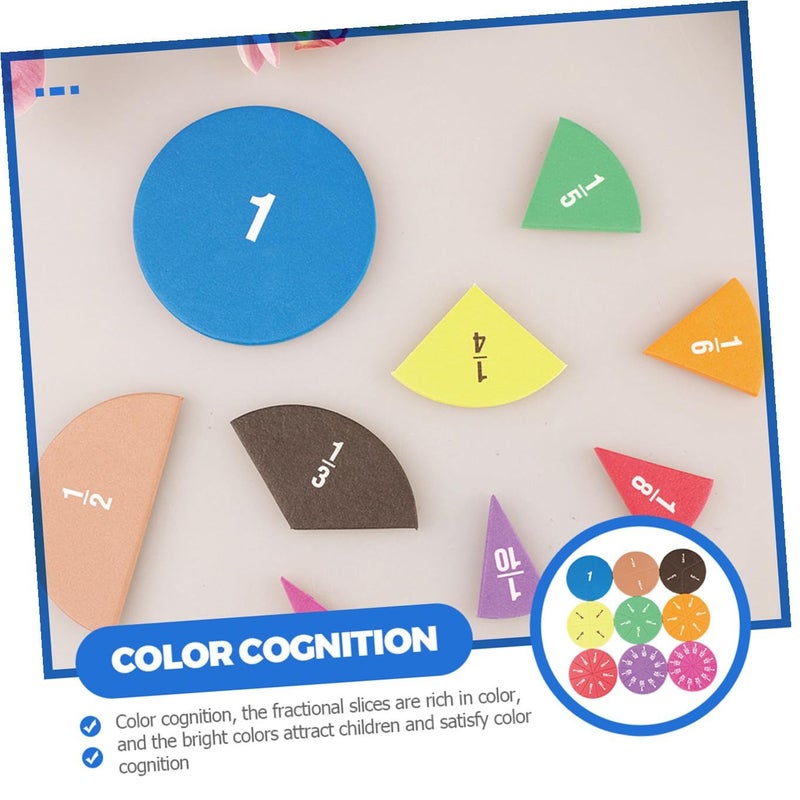 2 Sets Math Fraction Circles Manipulative Teaching Tool Educational Coded For Easy Understanding Elementary Classroom Activity - Image 4
