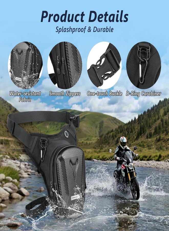 flintronic Motorcycle Leg Bag, Thigh Bag, Motorcycle Cycling Drop Leg Bag, with Headphone Jack, Waterproof Multi-Function Leg Fanny Pack for Men Women Cycling Running Traveling and Fishing - Image 3