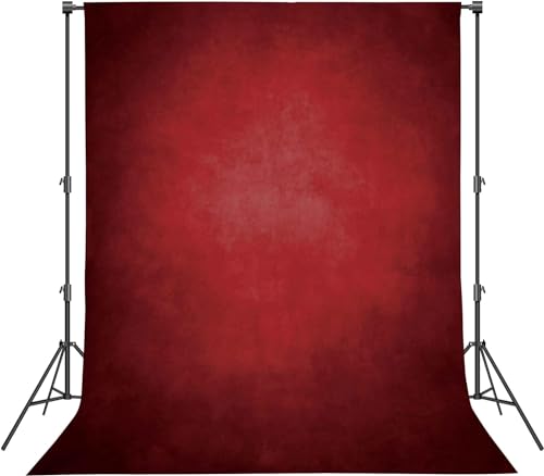 Haboke Abstract Professional Photography Backdrop for Portrait Photo Props Booth Background Photoshoot Studio with Polyester Fabric Roller Pocket on Top 8x12ftRedNo Stand - Image 1