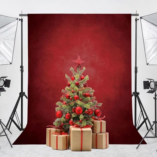 Haboke Abstract Professional Photography Backdrop for Portrait Photo Props Booth Background Photoshoot Studio with Polyester Fabric Roller Pocket on Top 8x12ftRedNo Stand - Image 3