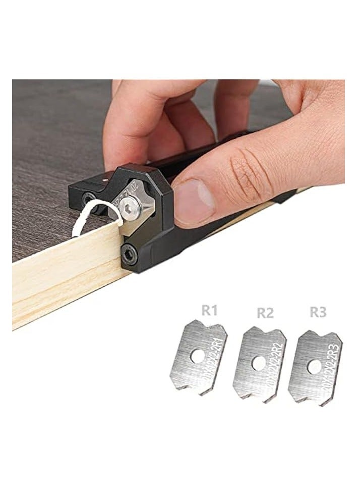 PROMASS Trimmer, Aluminum Alloy Woodworking Banding Trimmer Manual Hand Chamfering Planer with R1 R2 R3 Tungsten Steel Blades for Quick Planing and Corner Plane Trimming - Image 2