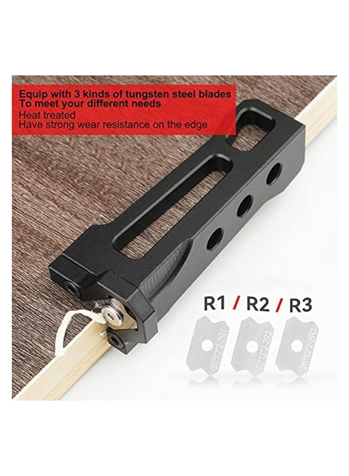 PROMASS Trimmer, Aluminum Alloy Woodworking Banding Trimmer Manual Hand Chamfering Planer with R1 R2 R3 Tungsten Steel Blades for Quick Planing and Corner Plane Trimming - Image 3