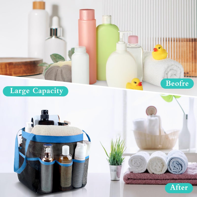 Attmu Mesh Shower Caddy Portable, Quick Dry Hanging Shower Tote Bag for College Dorm Room Essentials, Large Capacity Shower Caddy Dorm for Bathroom Gym Swimming - Image 4